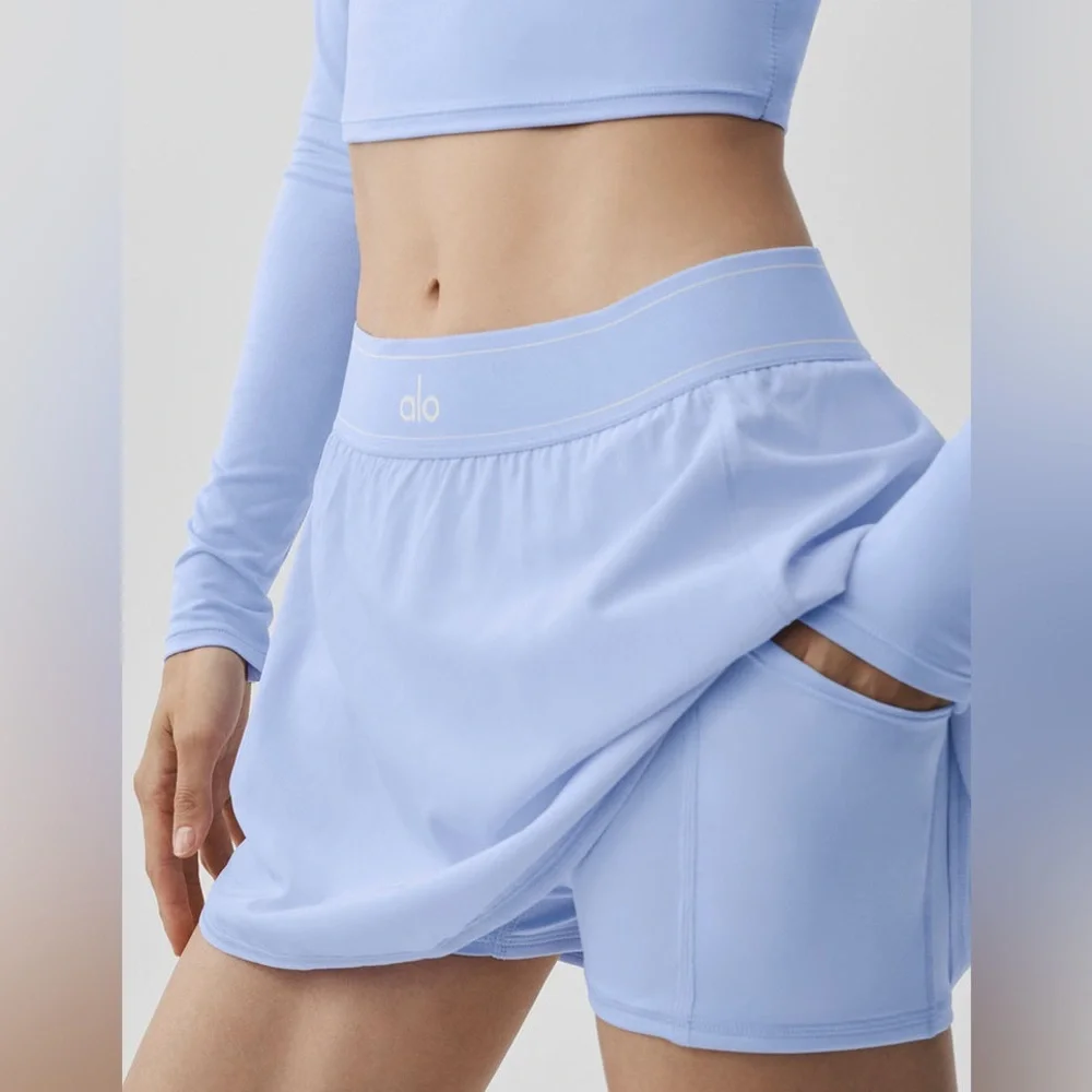 Alo Match Point Tennis Skirt NWT Light Provence Blue